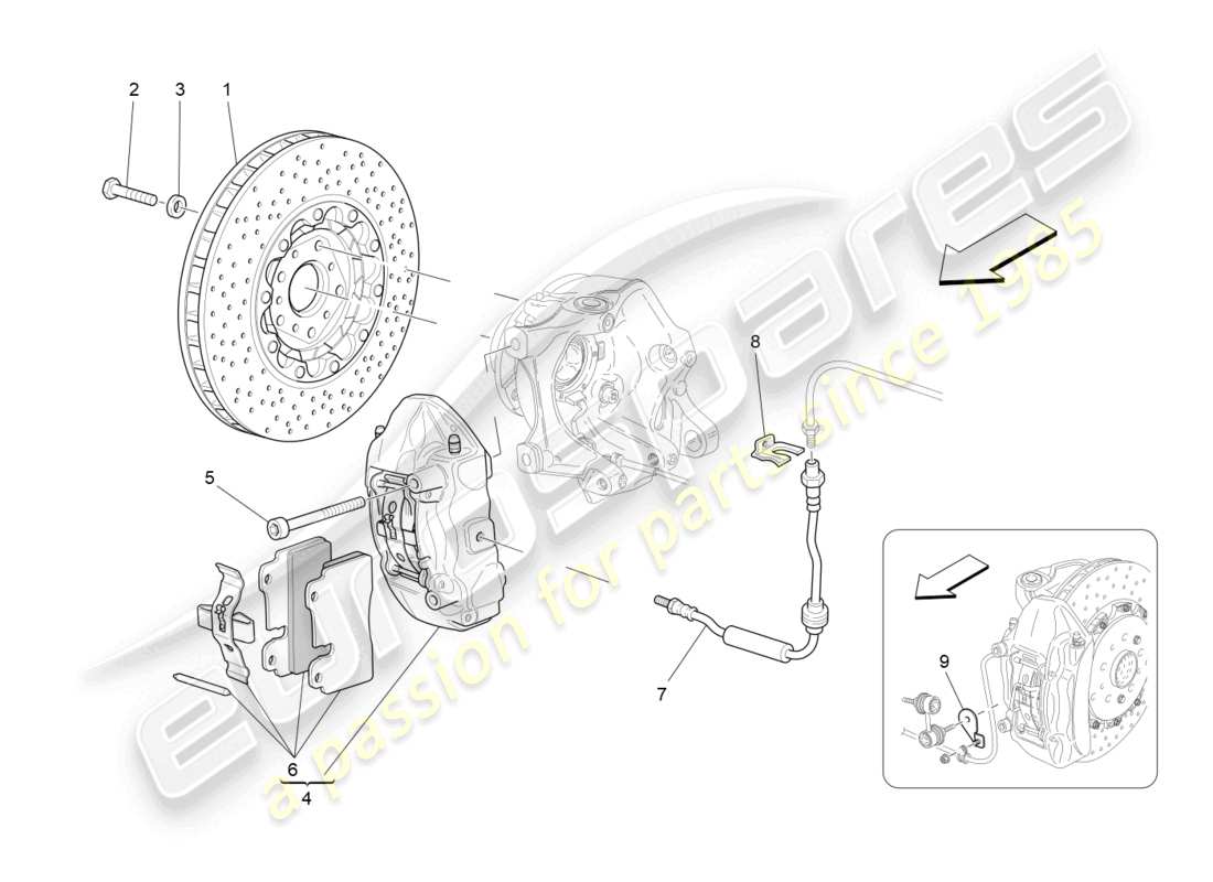 maserati granturismo mc stradale (2011) braking devices on rear wheels diagrama de piezas