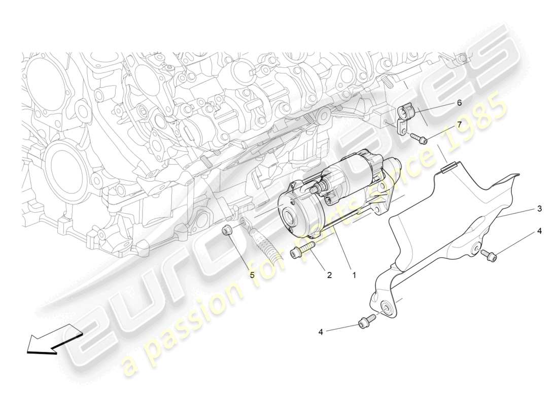 maserati quattroporte (2018) control electrónico: diagrama de piezas de encendido del motor