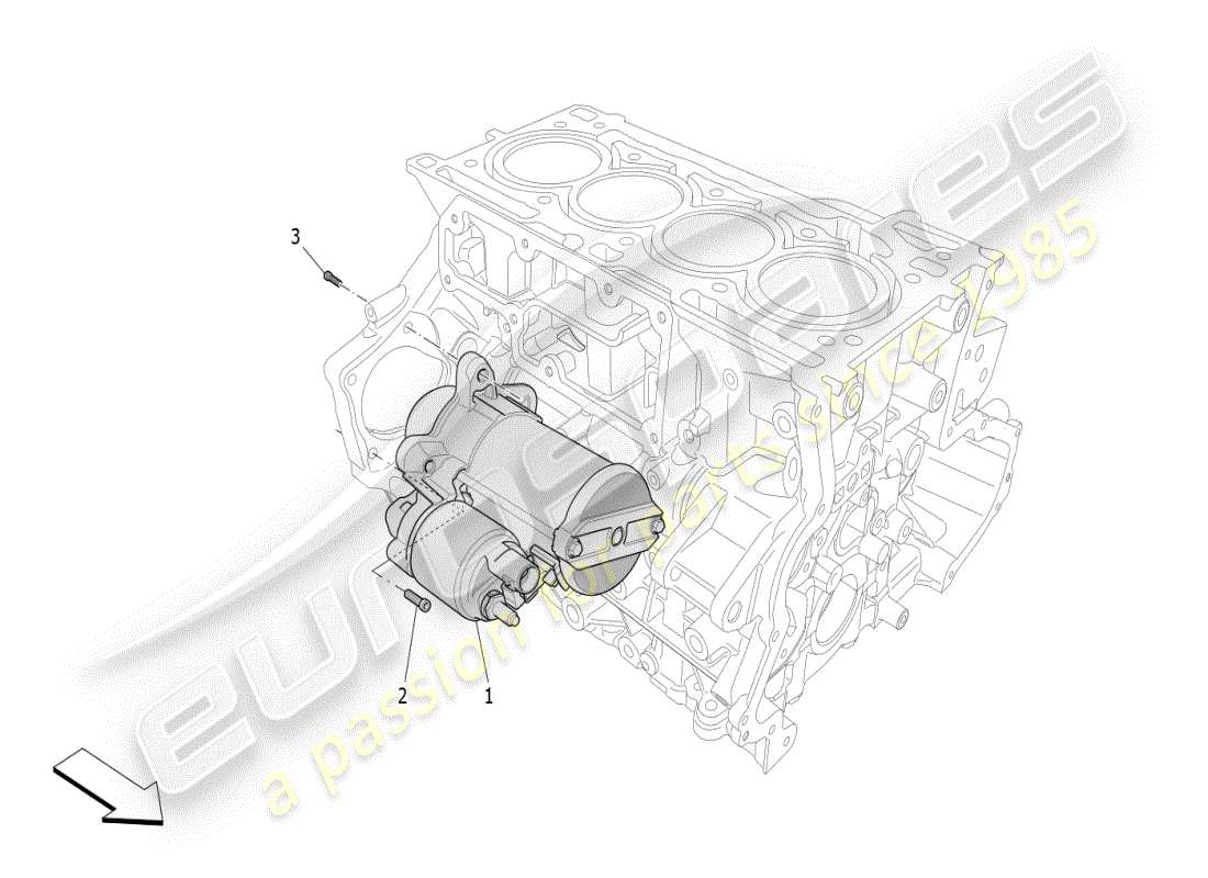 maserati grecale modena (2023) control electrónico: diagrama de piezas de encendido del motor