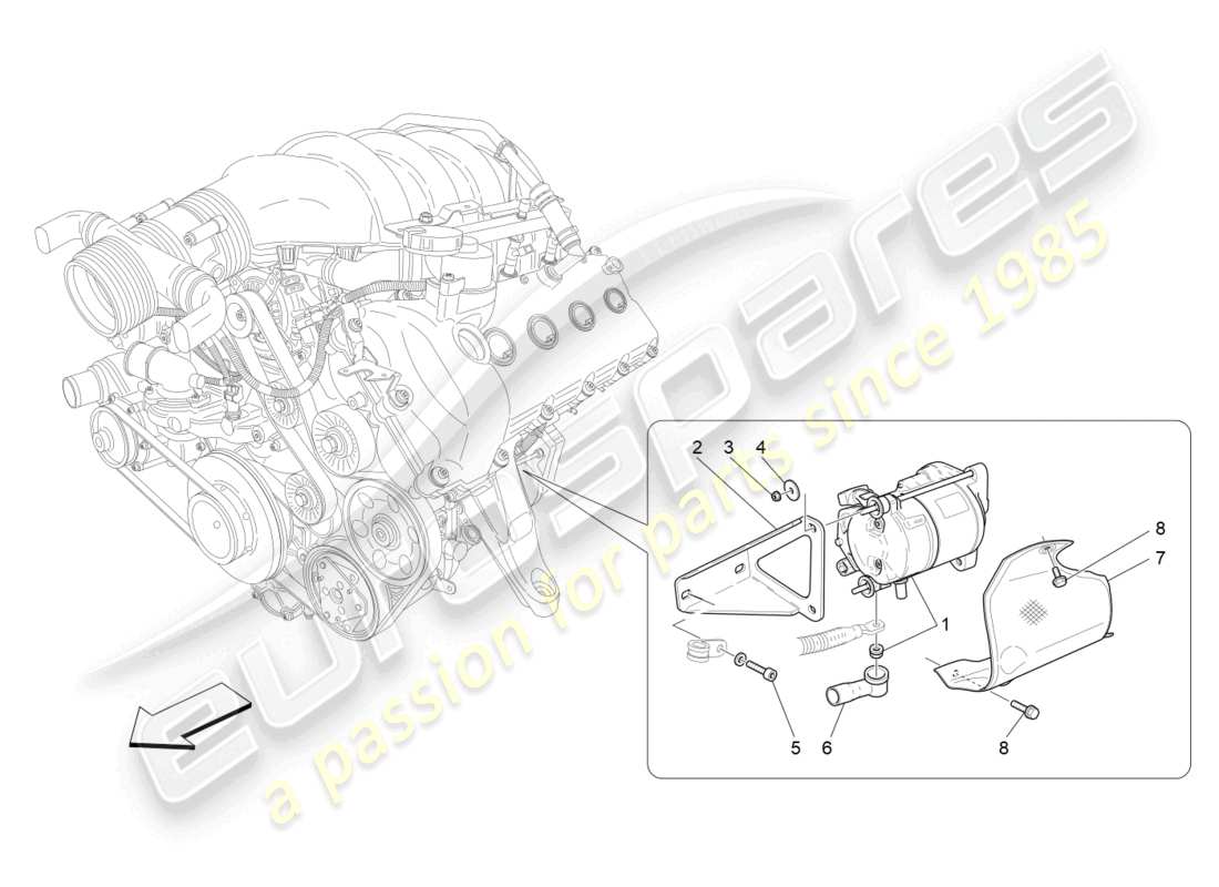 maserati grancabrio mc (2013) control electrónico: diagrama de piezas de encendido del motor