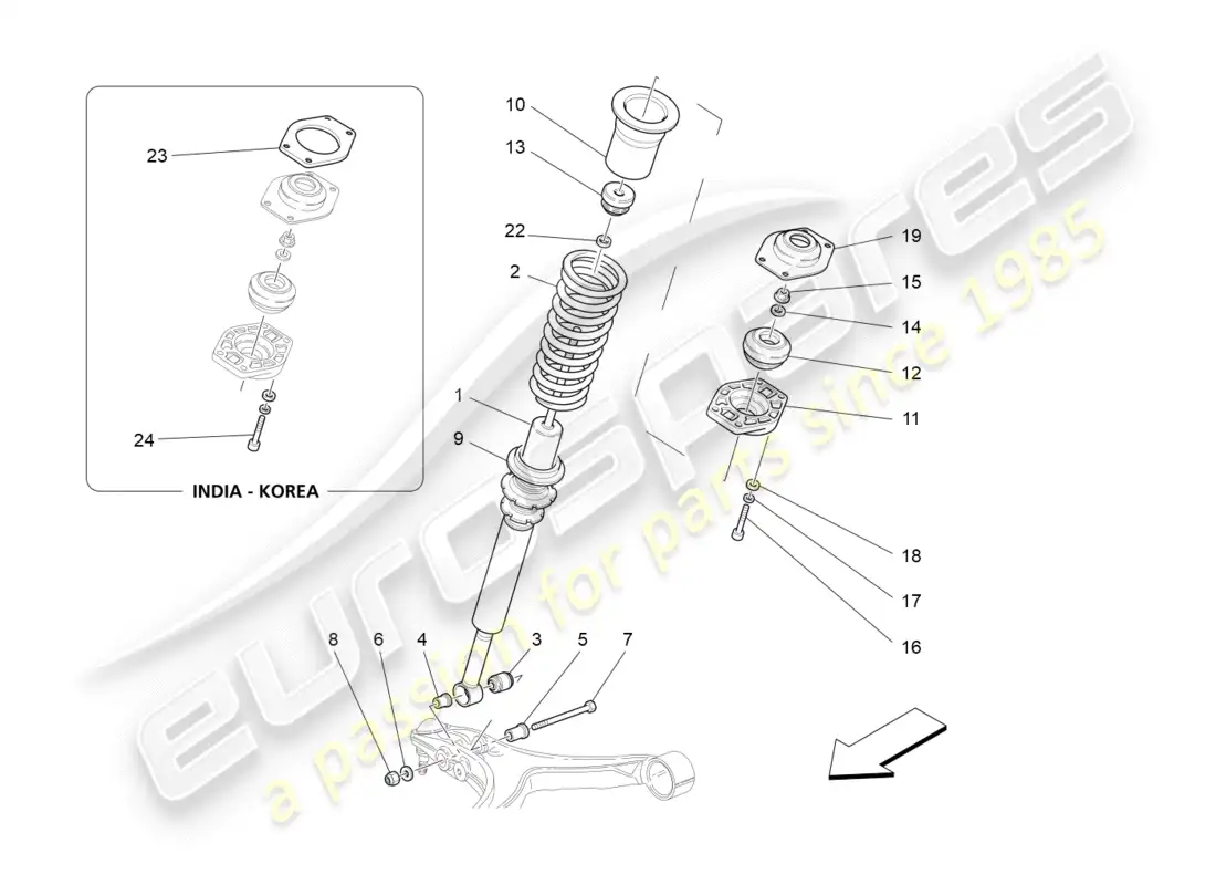 maserati granturismo s (2019) diagrama de piezas de los dispositivos amortiguadores delanteros