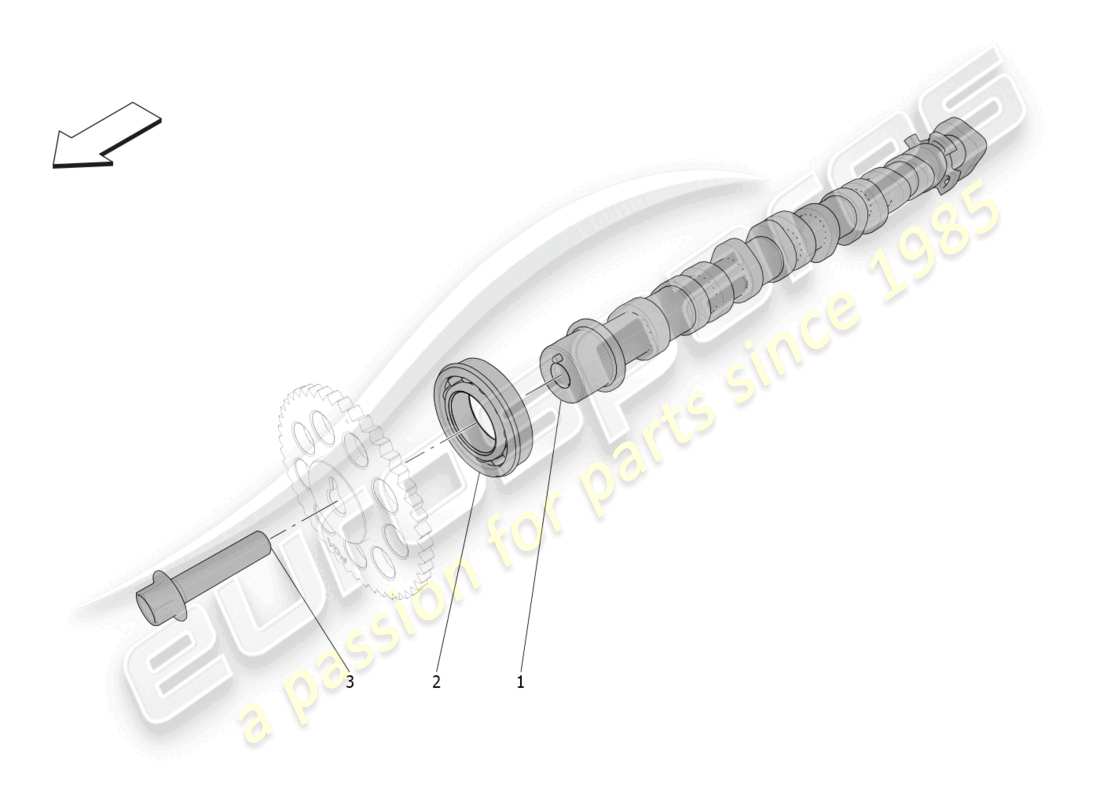 maserati grecale gt (2023) diagrama de piezas de árboles de levas de culata