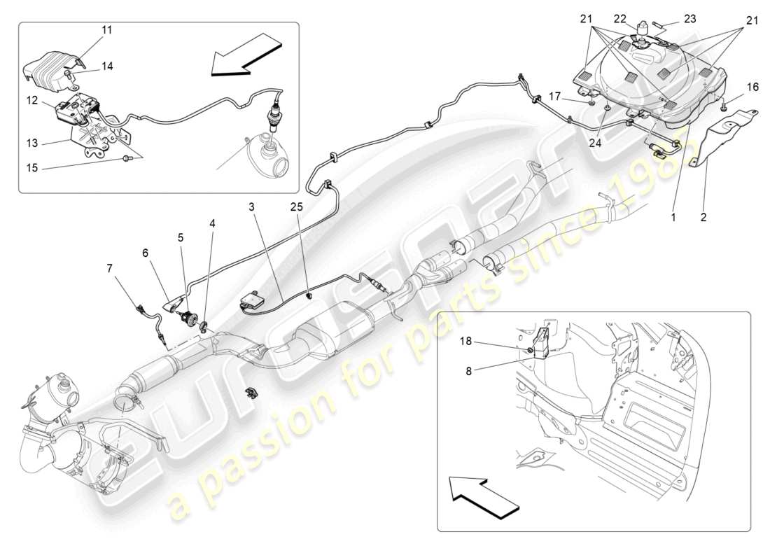 maserati levante (2018) diagrama de piezas del sistema adblue