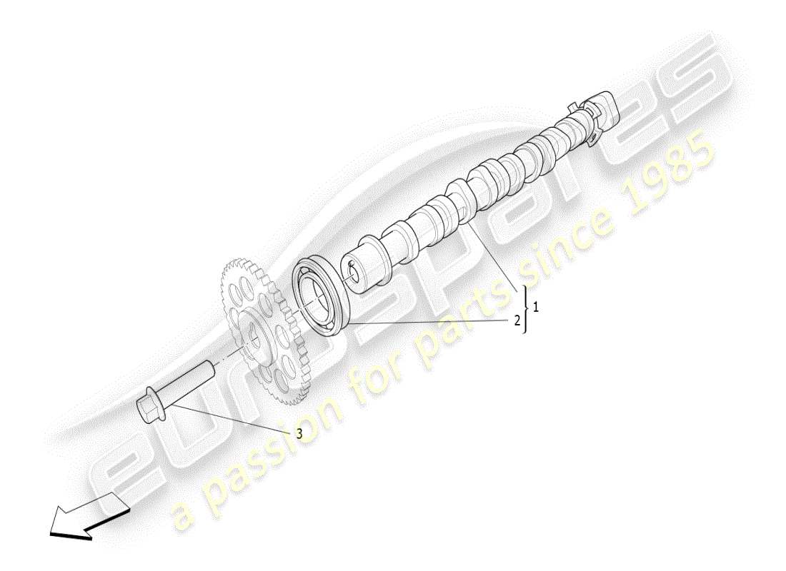 maserati ghibli (2021) diagrama de piezas de árboles de levas de culata