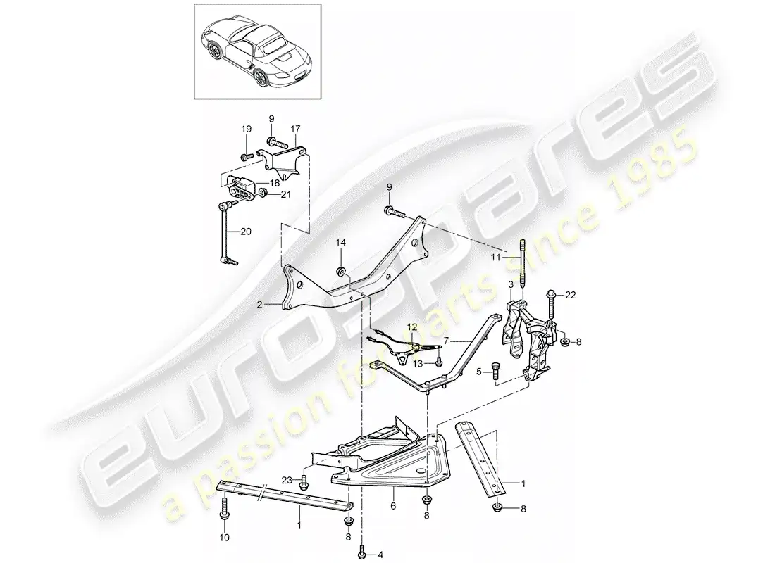 porsche 2011 (987 boxster) eje posterior diagrama de piezas