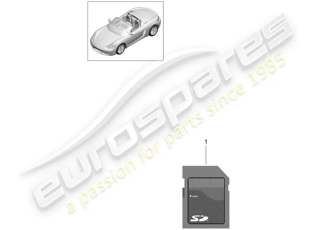 porsche 2020 (718 boxster) tarjeta de memoria sd para actualizar diagrama de piezas