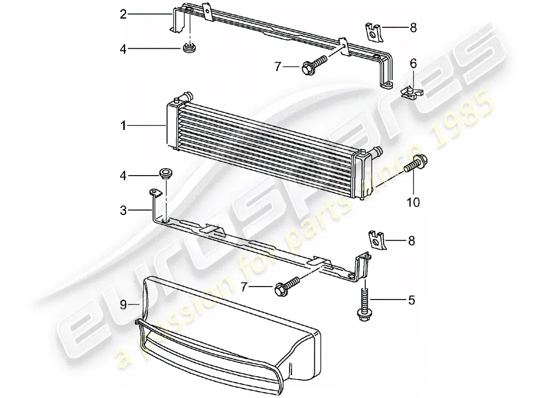 porsche 1999 (986 boxster) radiador - d - mj 2000>> diagrama de piezas