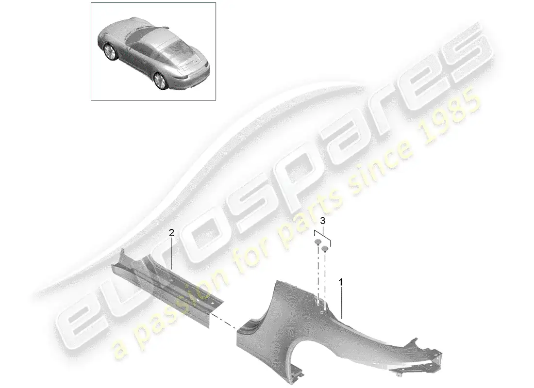 porsche 2014 (991-1) panel lateral diagrama de piezas
