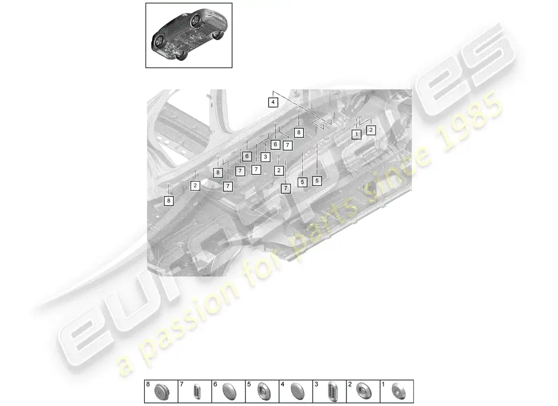 porsche 2018 (cayenne e3 9ya/9yb) enchufar diagrama de piezas
