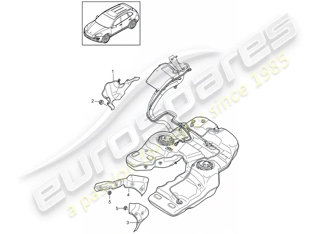 porsche 2012 (cayenne e2 92a) depósito de combustible diagrama de piezas