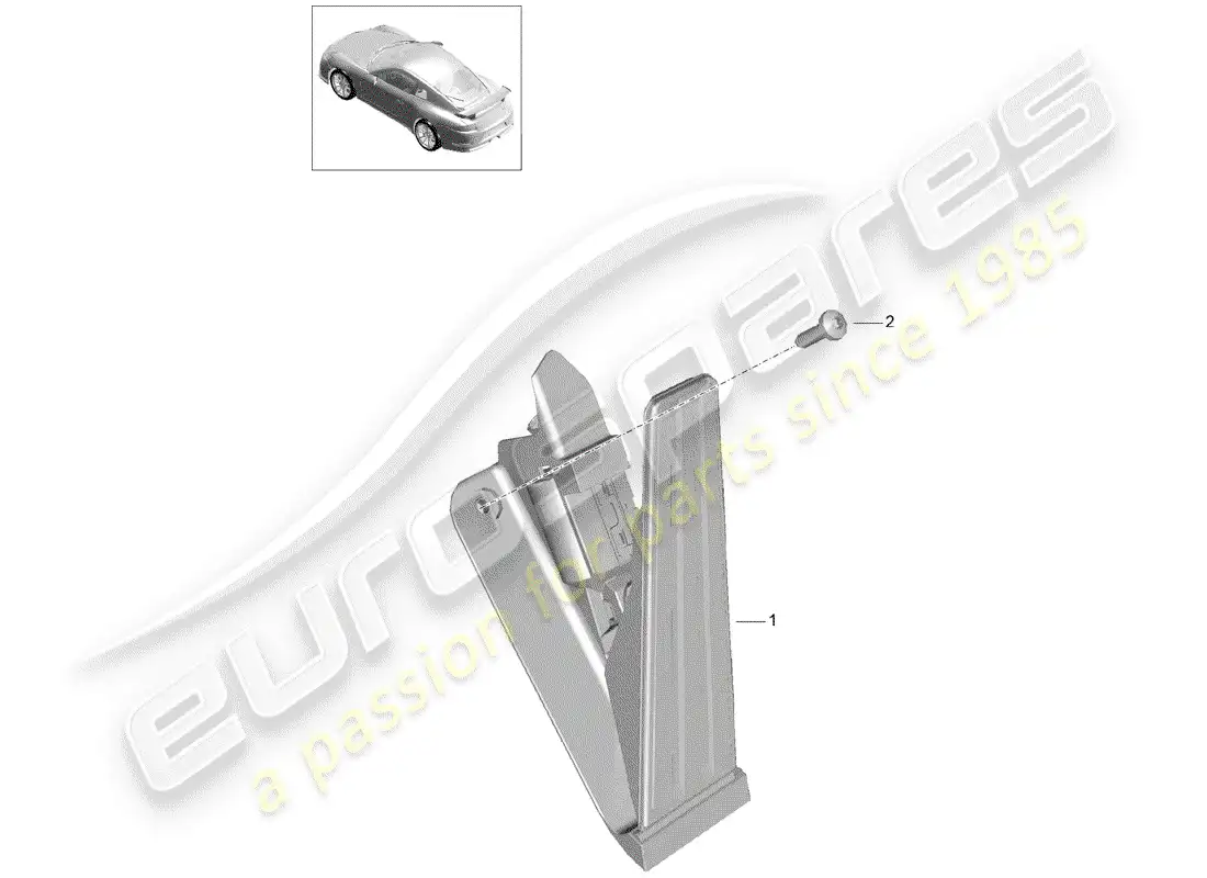 porsche 2019 (991-2 r/gt3/rs) brake and acc. pedal assembly diagrama de piezas