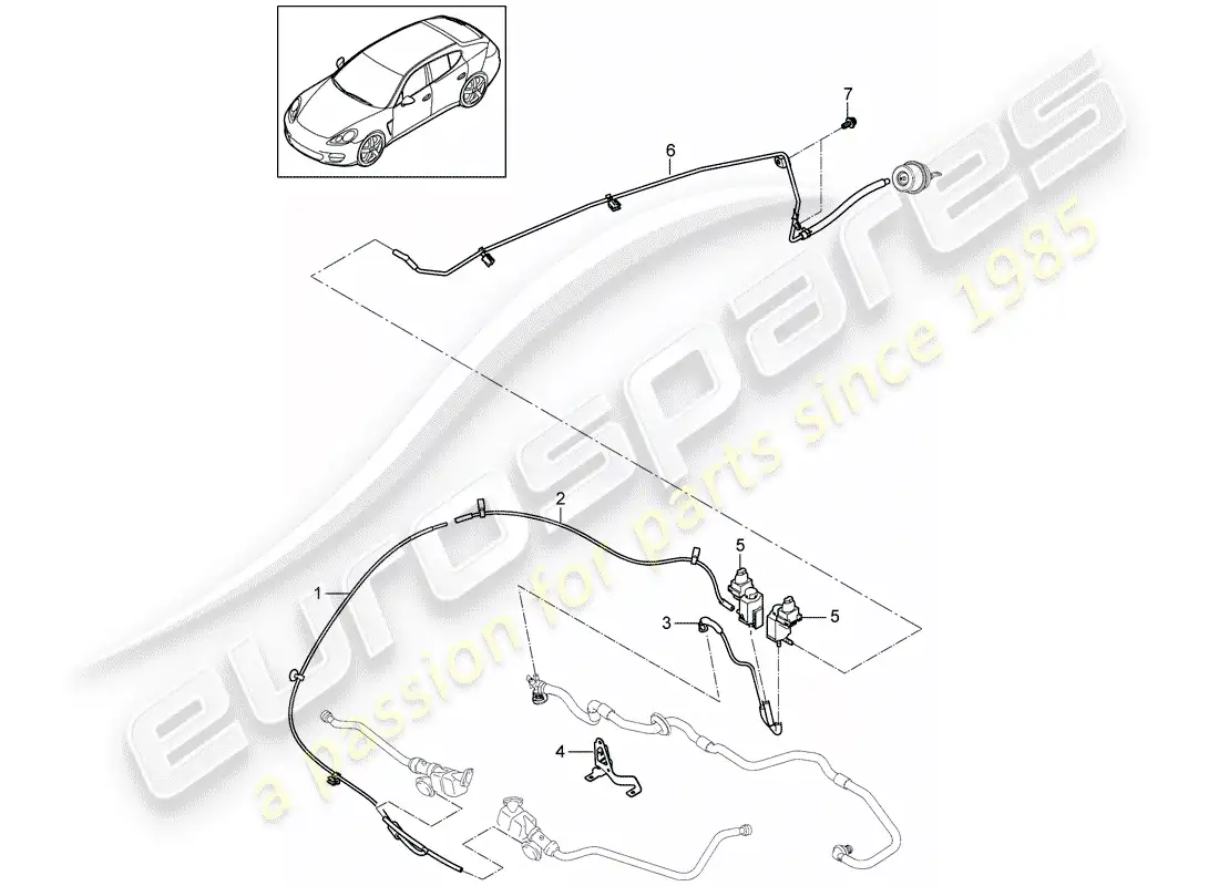 porsche 2013 (panamera 970) tubo de presión diagrama de piezas