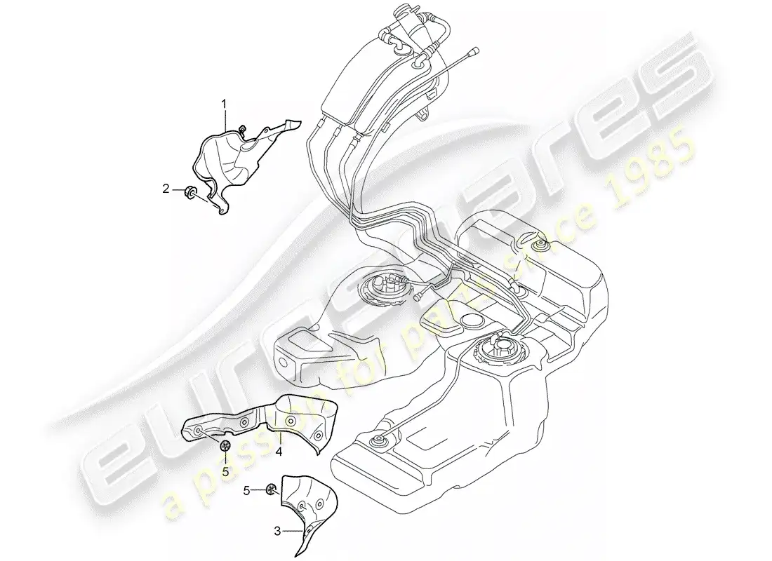 porsche 2008 (cayenne e1 9pa) depósito de combustible diagrama de piezas
