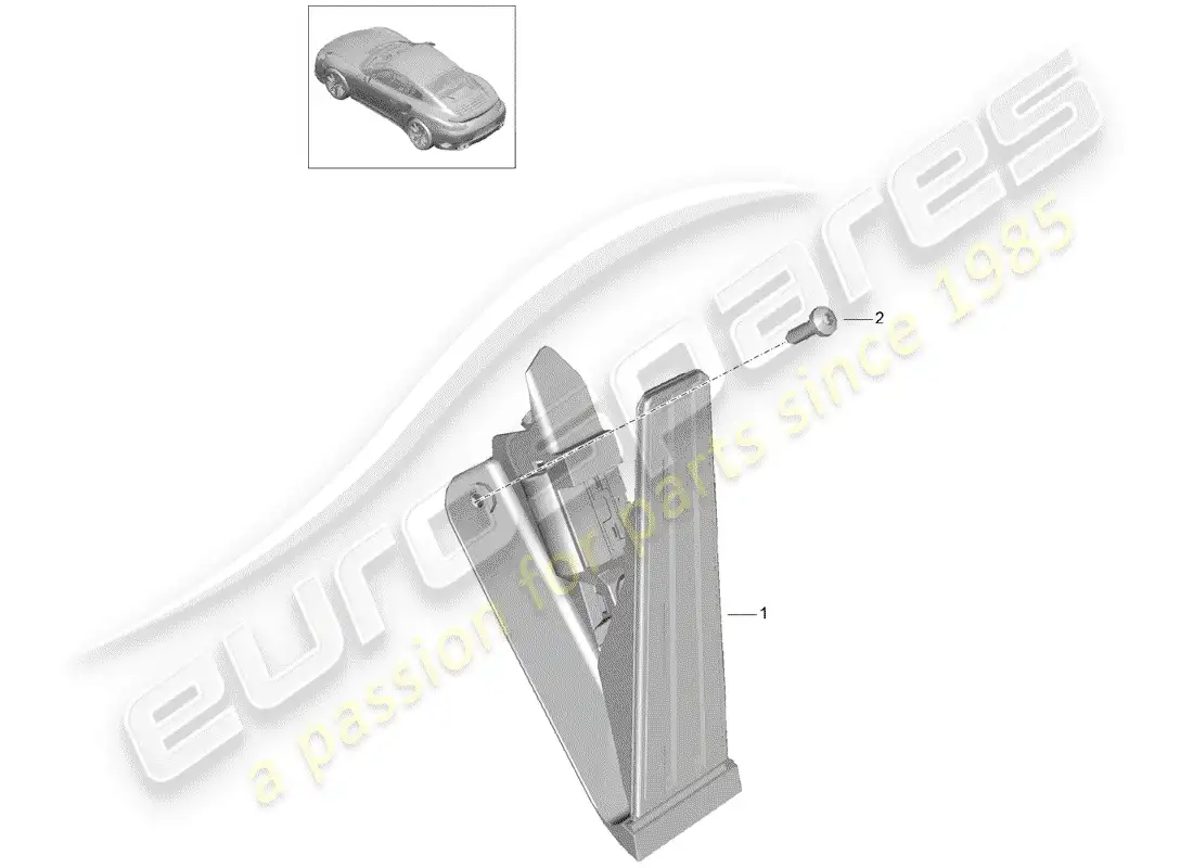 porsche 2016 (991-1 turbo) brake and acc. pedal assembly diagrama de piezas