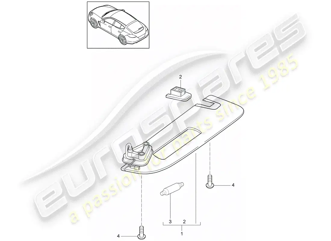 porsche 2012 (panamera 970) diagrama de piezas de las visores sun