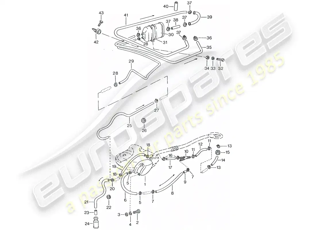 porsche 1977 (911) ventilación del tanque - d - mj 1975>> diagrama de piezas