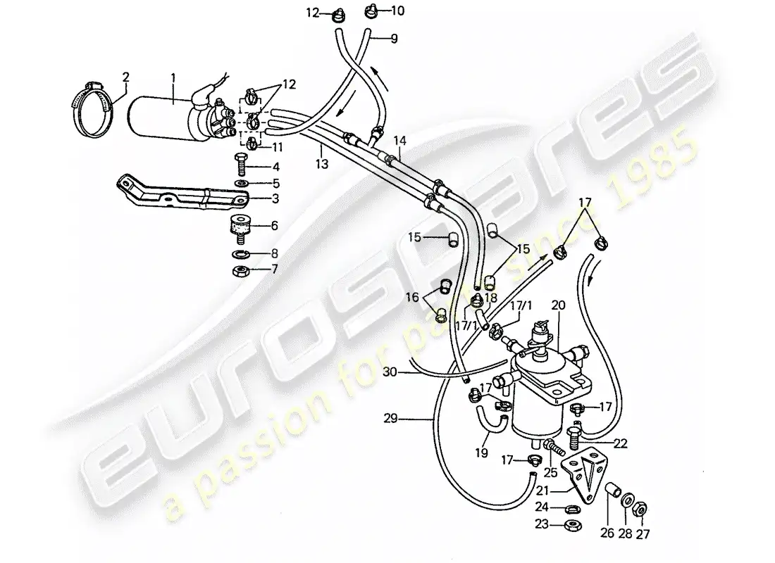 porsche 1977 (911) sistema de combustible - para - inyección mecánica diagrama de piezas