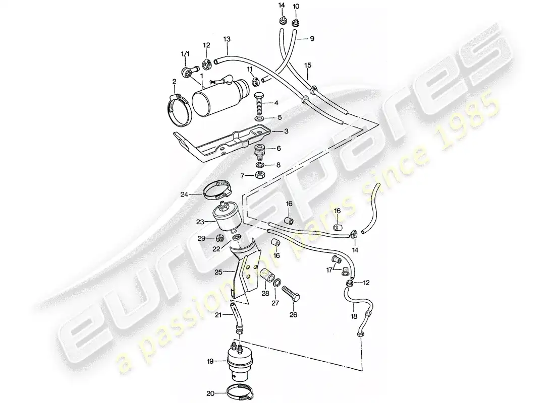 porsche 1977 (911) sistema de combustible - d >> - mj 1974 diagrama de piezas