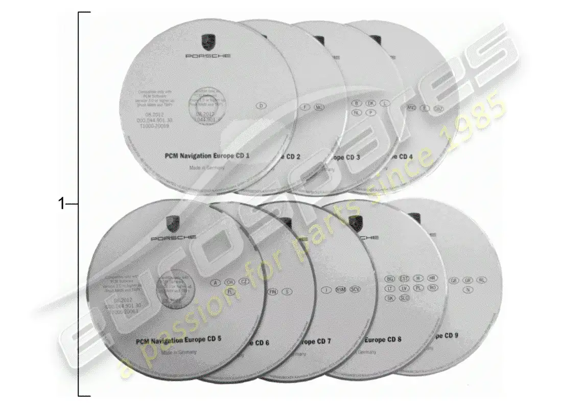 porsche 2014 (tequipment cayenne) sistema de navegación diagrama de piezas