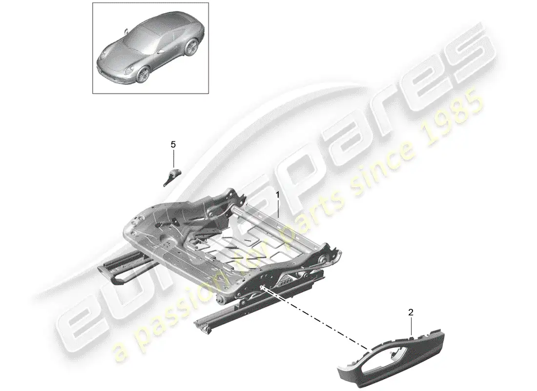 porsche 2014 (991-1) estructura del asiento diagrama de piezas