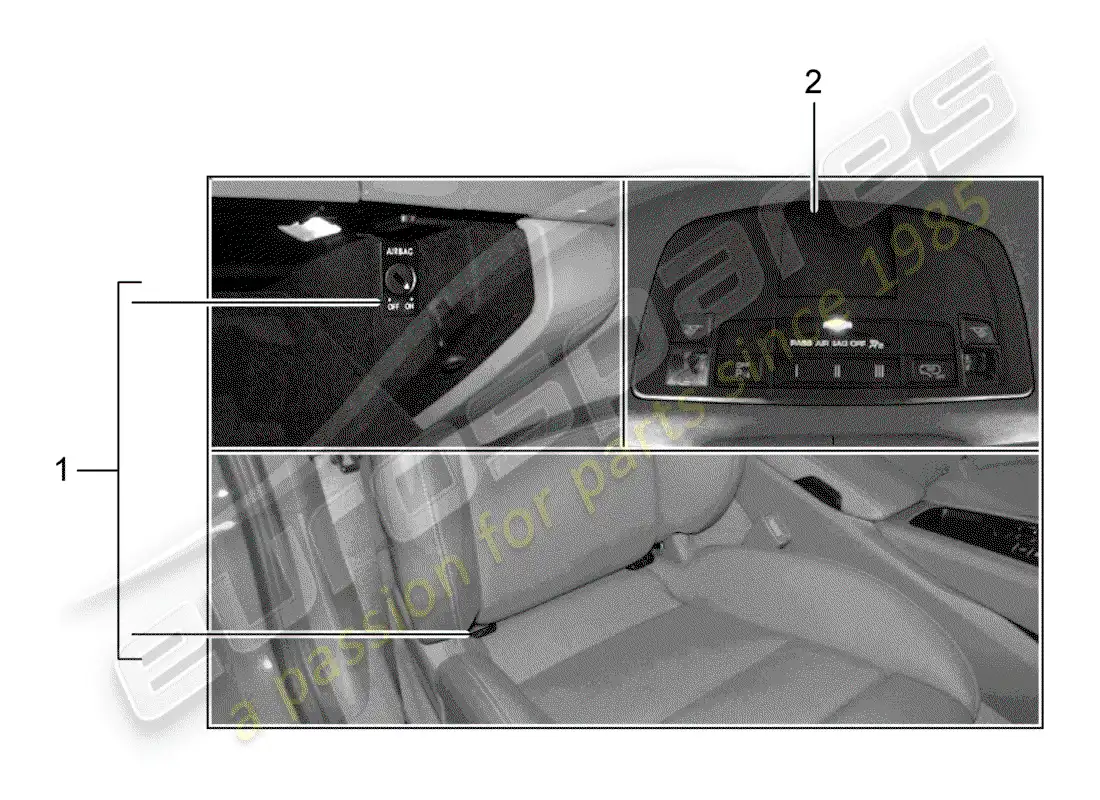 porsche 2013 (tequipment 98x/99x) asiento para niños diagrama de piezas