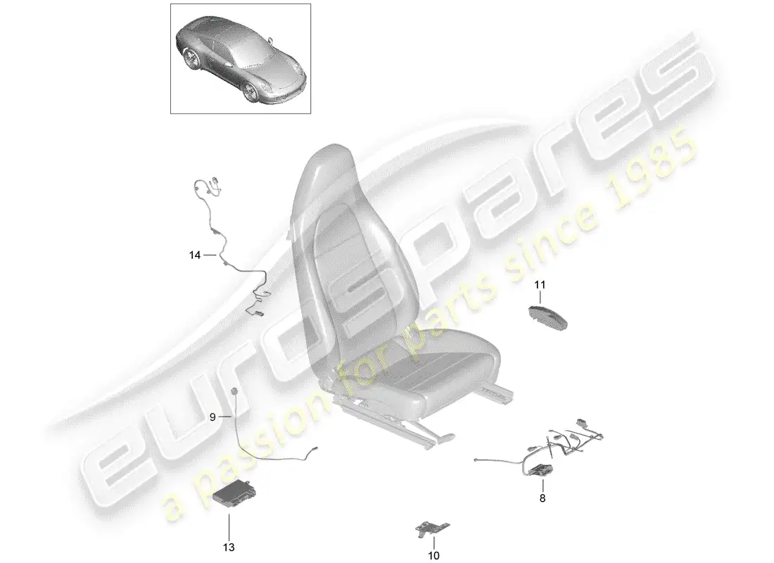 porsche 2014 (991-1) aprovechar diagrama de piezas