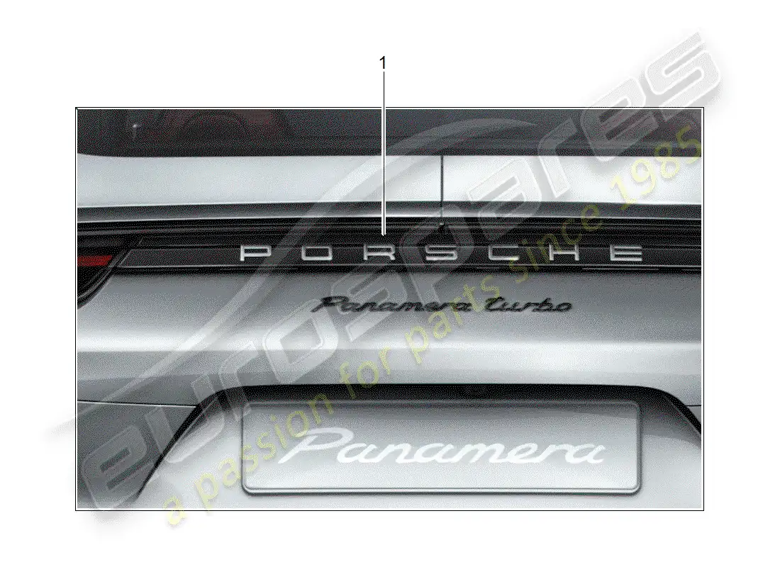 porsche 2019 (tequipment panamera) inscripción diagrama de piezas