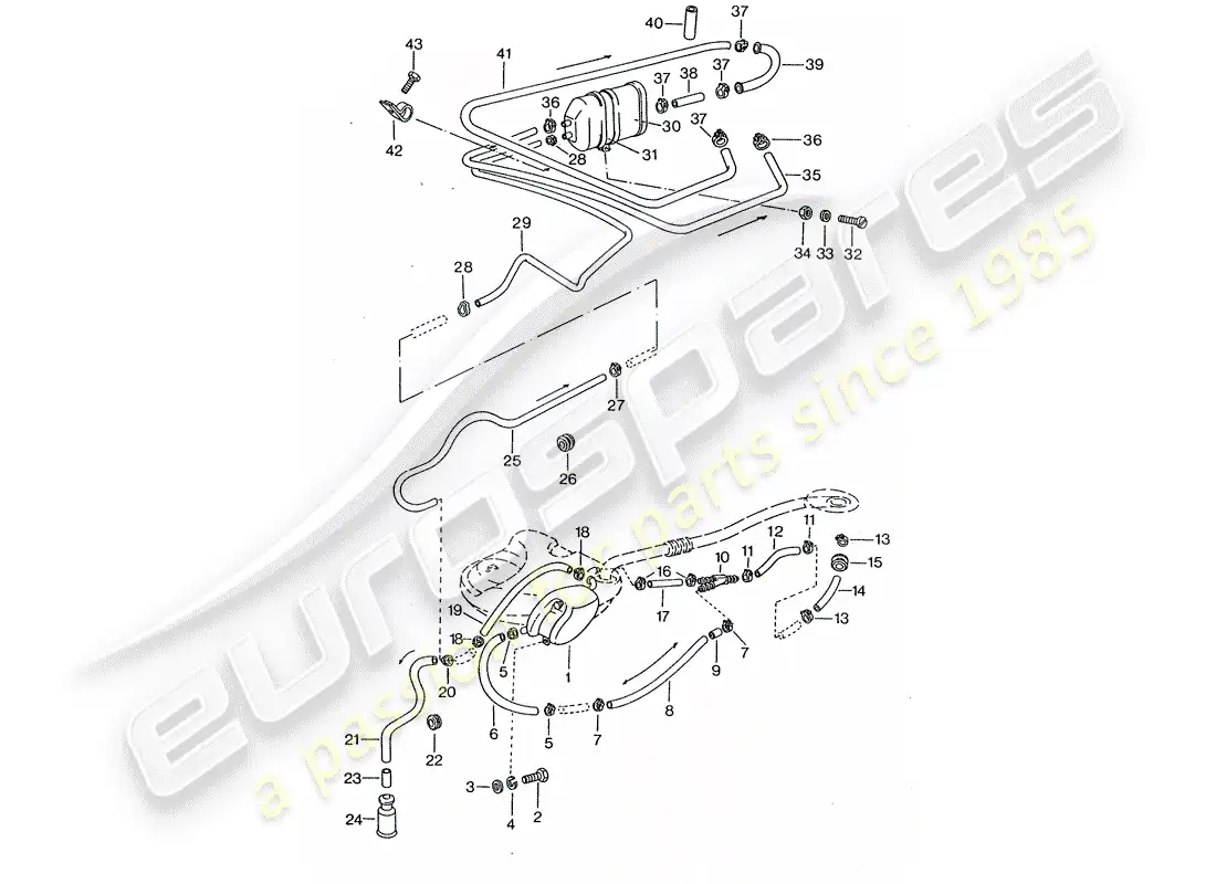 porsche 1976 (911 turbo) ventilación del tanque - d - mj 1975>> diagrama de piezas
