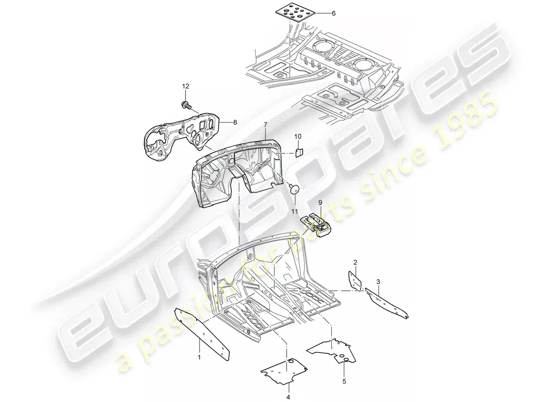 porsche 2006 (cayenne e1 9pa) absorbente de sonido diagrama de piezas
