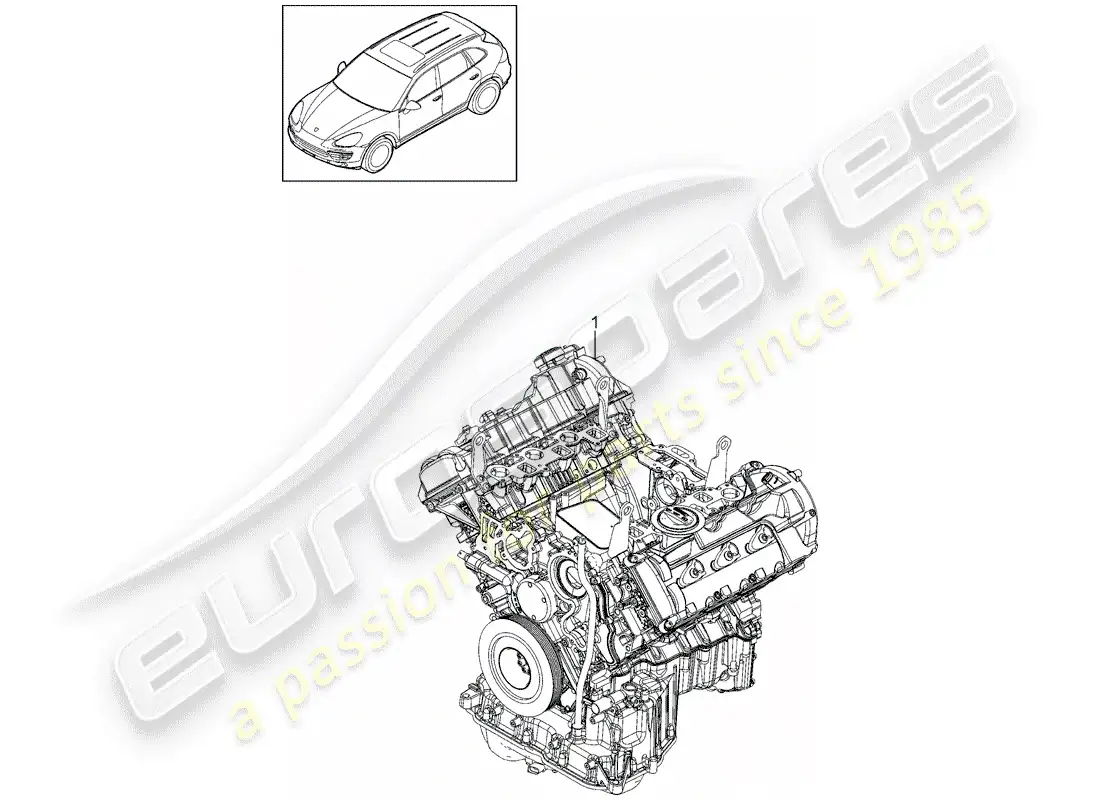 porsche 2013 (cayenne e2 92a) bloque largo diagrama de piezas