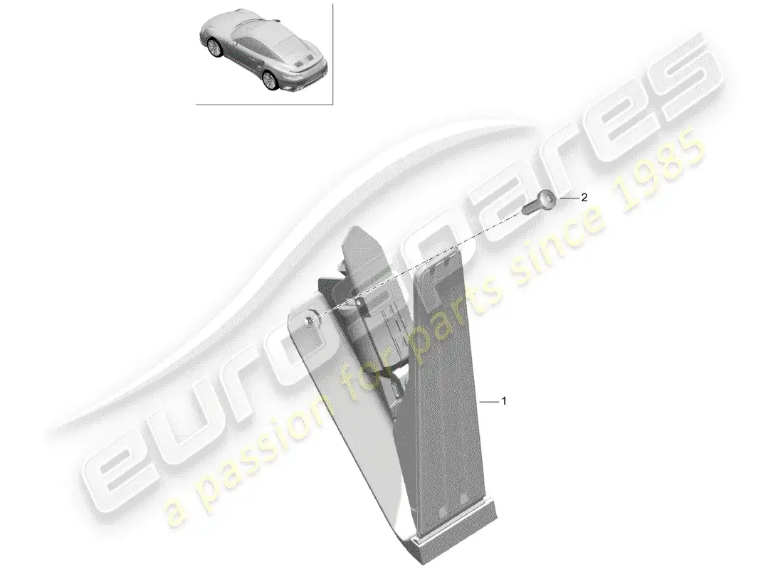 porsche 2016 (991-1 turbo) brake and acc. pedal assembly diagrama de piezas