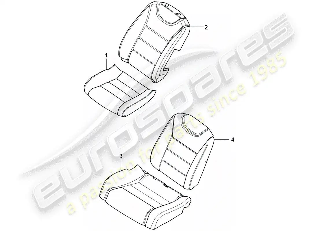 porsche 2008 (cayenne e1 9pa) cubrir diagrama de piezas
