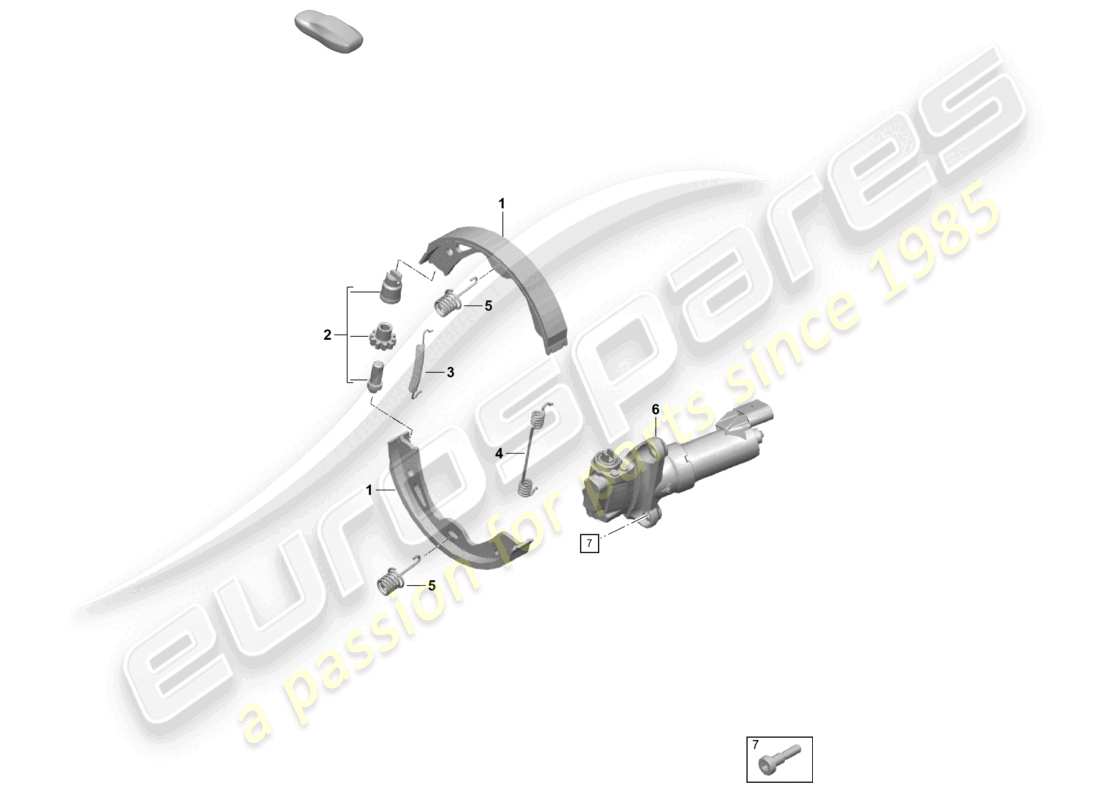 porsche 2021 (718 cayman gt4) diagrama de piezas del freno de estacionamiento