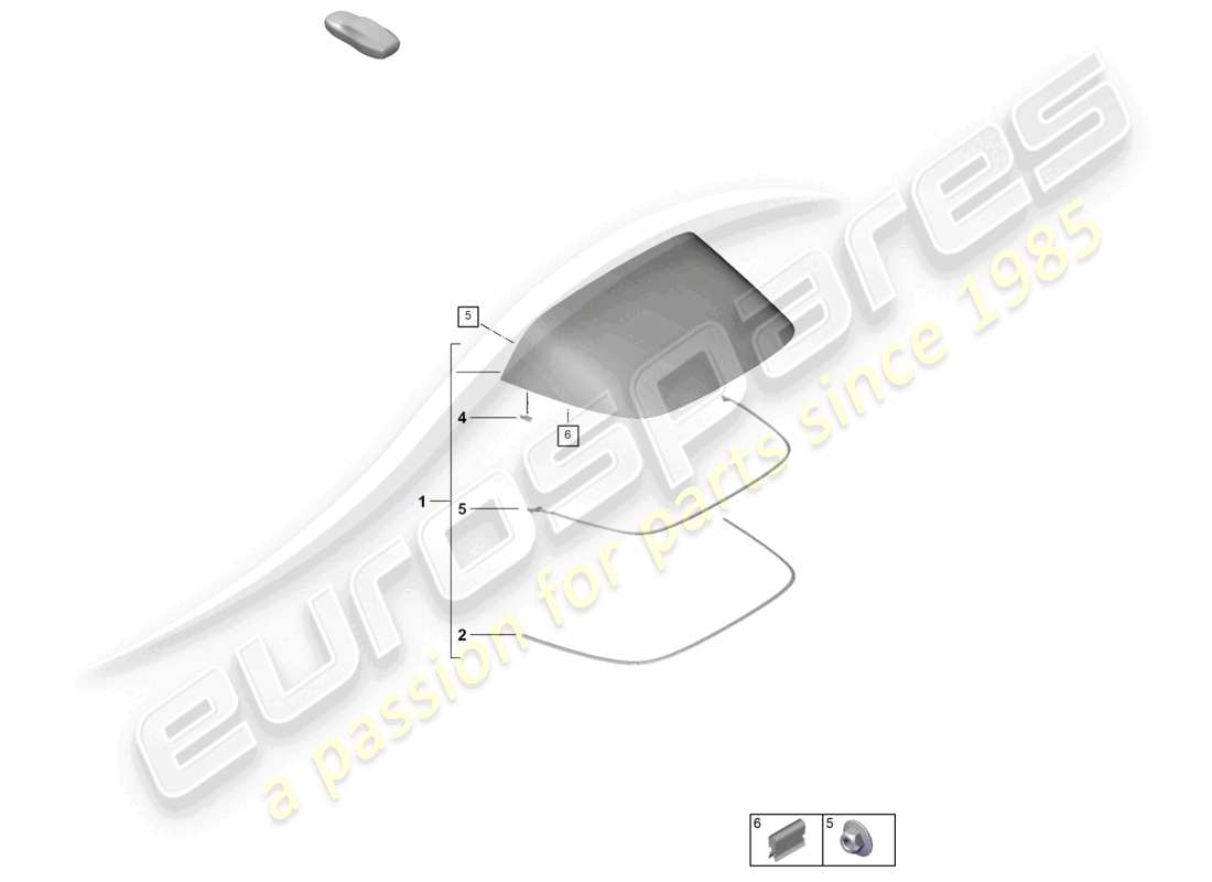 porsche 2024 (992-2) diagrama de piezas de la ventana trasera