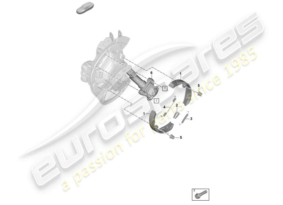 porsche 2025 (panamera 976) diagrama de piezas del freno de estacionamiento