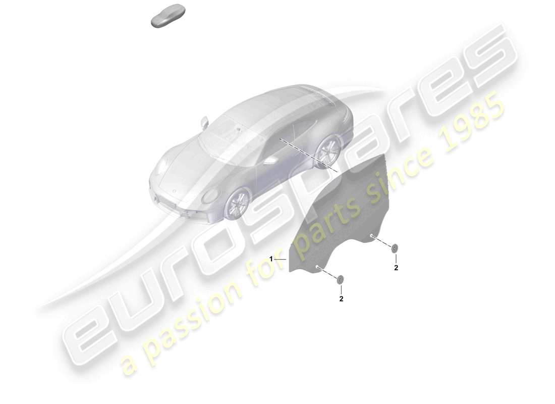 porsche 2024 (992-2) diagrama de piezas de la ventana de la puerta