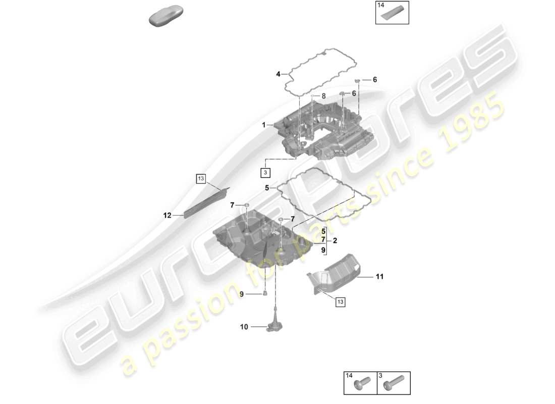 porsche 2024 (992-2) diagrama de piezas del cárter de aceite