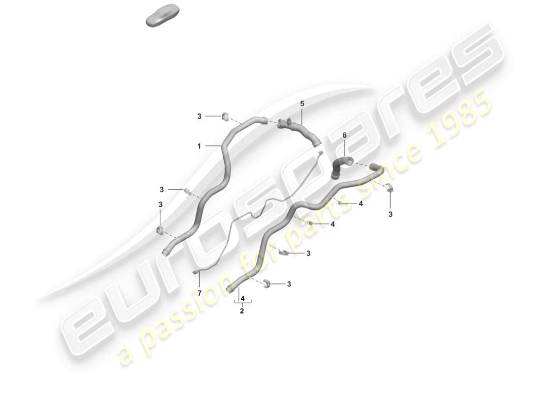 porsche 2024 (992-2) diagrama de piezas del extremo trasero del sistema de enfriamiento del refrigerante