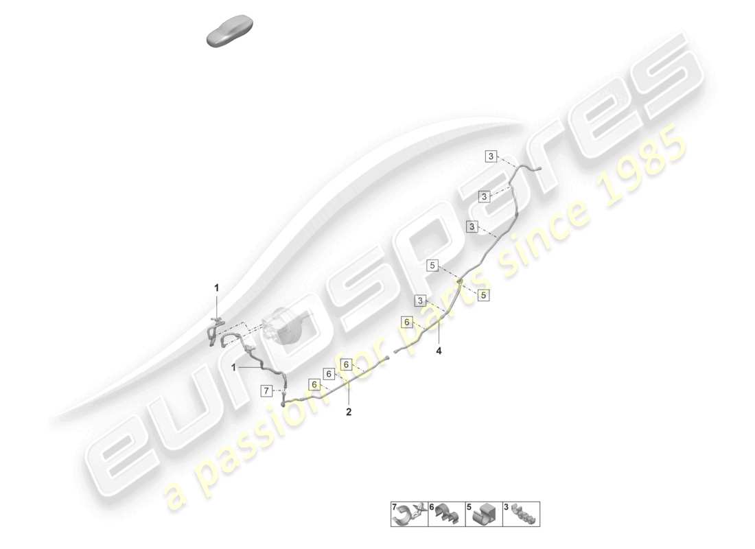 porsche 2022 (992-1 gt3/rs/st) línea de vacío diagrama de piezas
