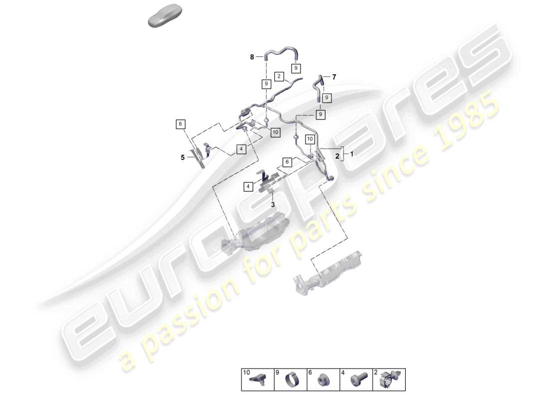 porsche 2025 (panamera 976) diagrama de piezas de ventilación del tanque de combustible