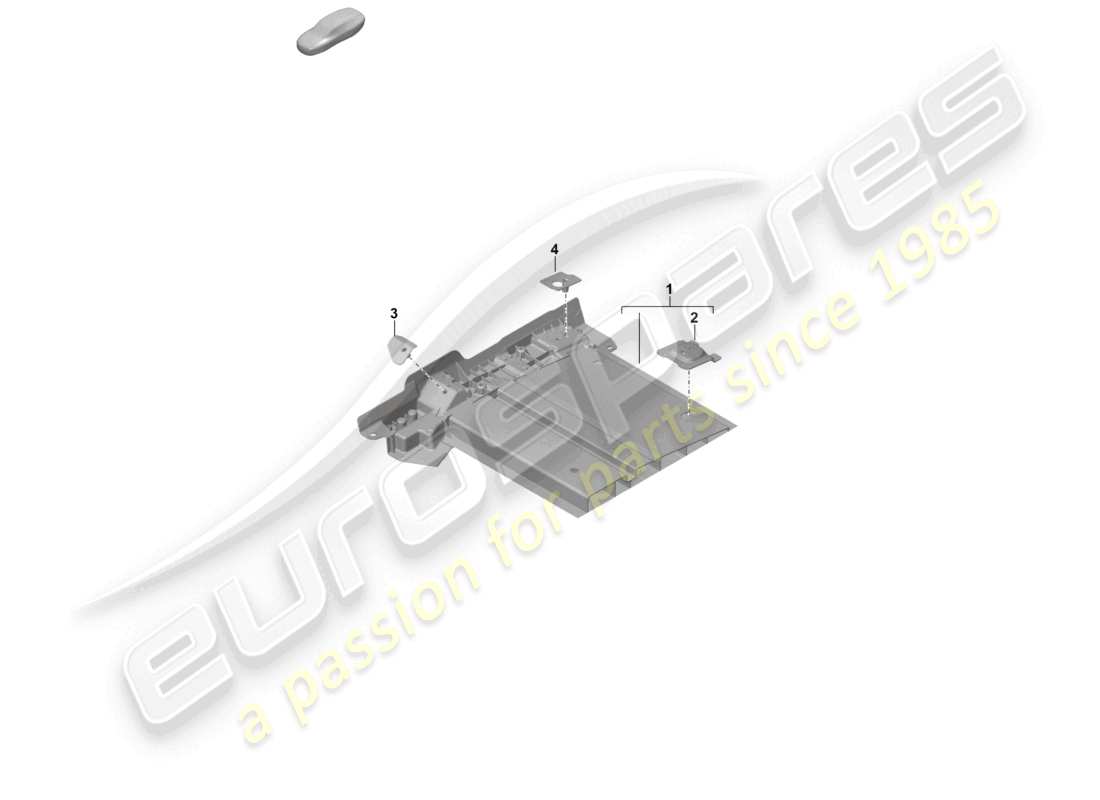 porsche 2026 (992-2 gt3) diagrama de piezas de la placa inferior del soporte del asiento