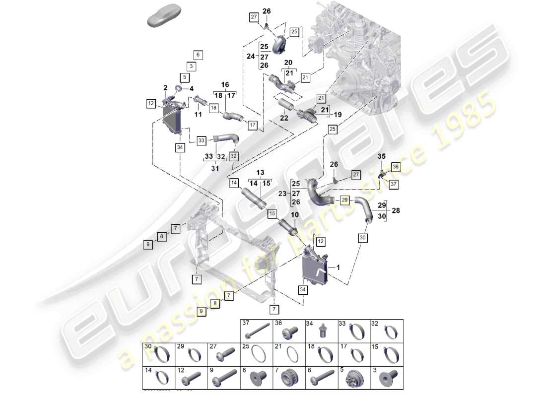 diagrama de pieza que contiene el número de pieza n 10735001