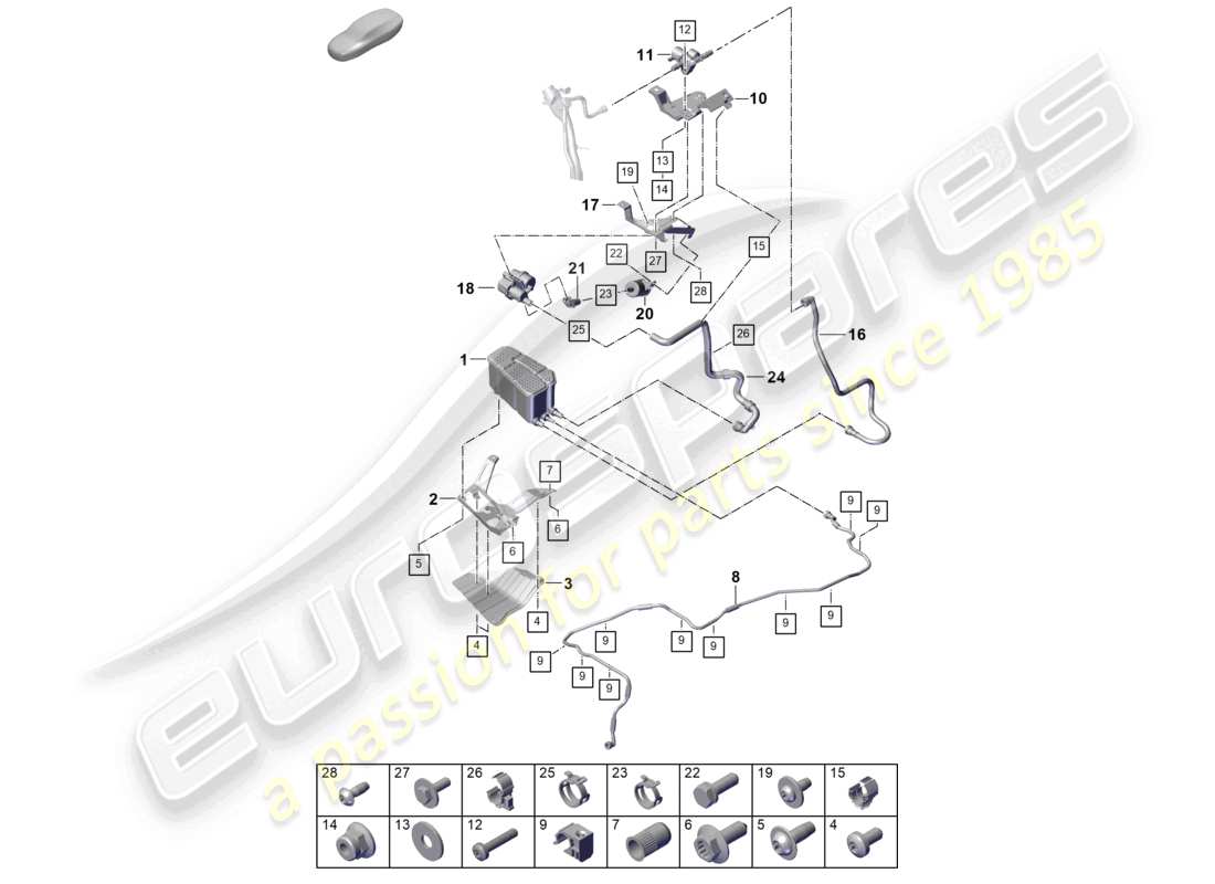 diagrama de pieza que contiene el número de pieza paf909590