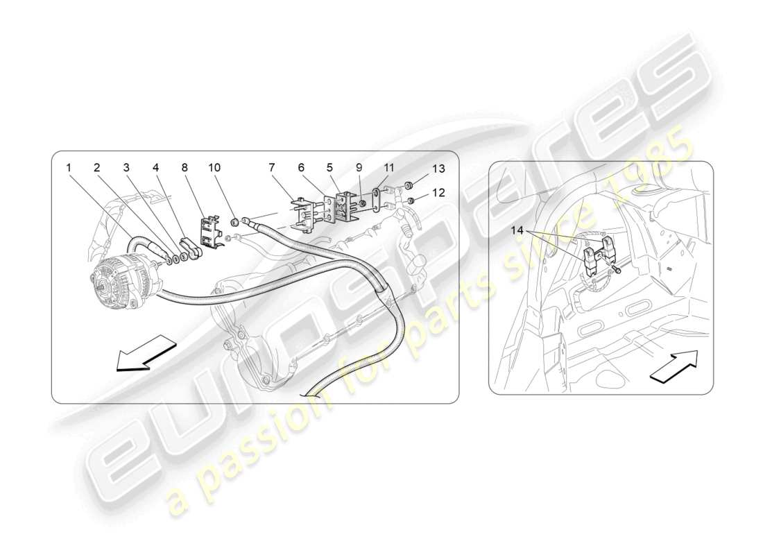 maserati grancabrio mc (2013) cableado principal diagrama de piezas