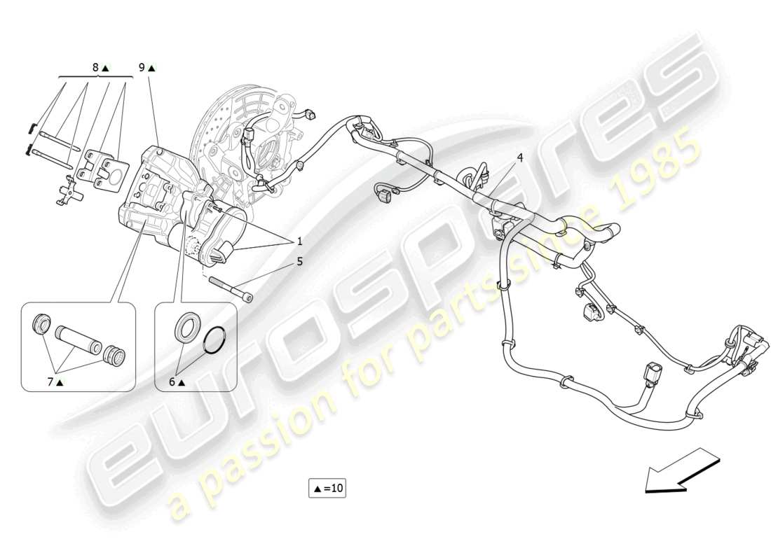 maserati levante modena s (2022) parking brake diagrama de piezas
