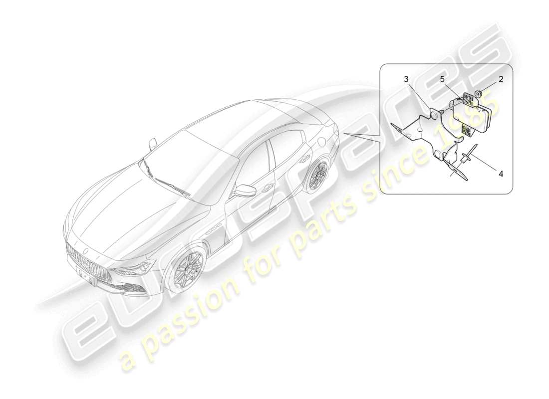 maserati ghibli (2018) diagrama de piezas del sistema de control de presión de neumáticos