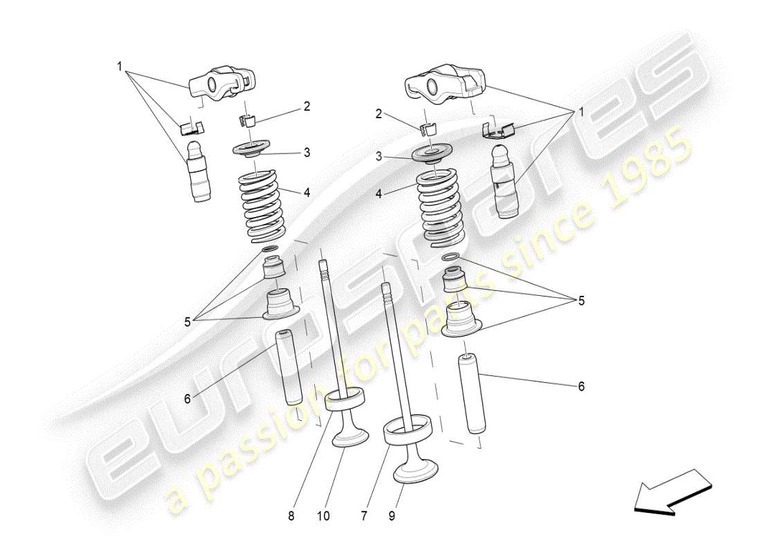 maserati ghibli (2019) valvulas diagrama de piezas