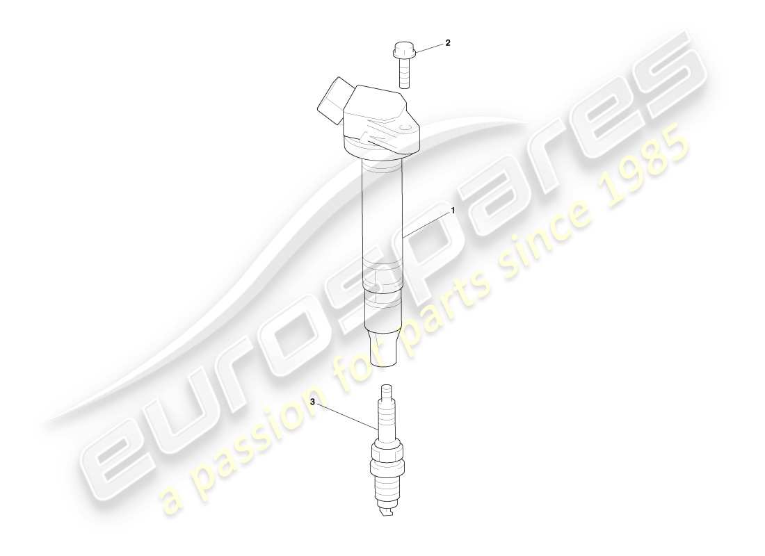aston martin cygnet (2012) diagrama de piezas de bobina de encendido y bujía