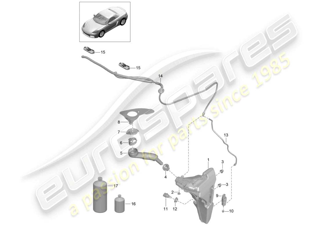 porsche 2024 (718 boxster) diagrama de piezas del sistema arandela