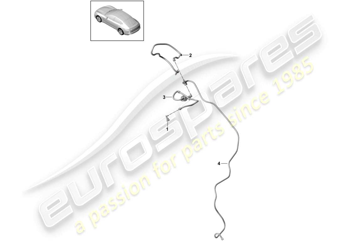porsche 2024 (panamera 971-2) diagrama de piezas del limpiaparabrisas trasero con chorro de agua